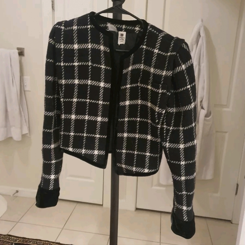 COPY - Vintage UNGARO PARALLELE PARIS TWEED JACKET BLACK WHITE SIZE 8
